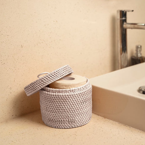 Wicker Toilet Roll Holder in 3 sizes and colours - Coastal Villa Homeware