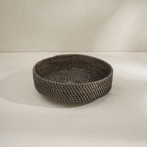 25 cm rattan round tray