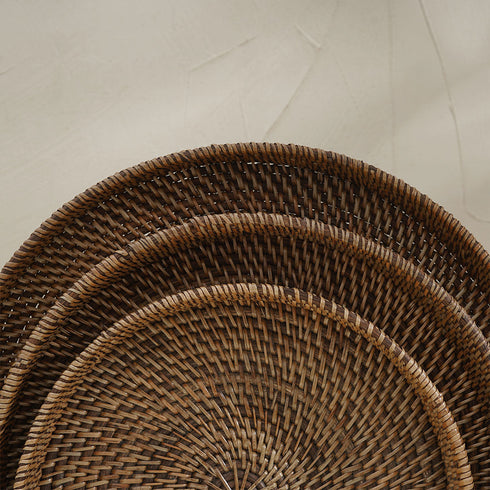 Dark brown wicker close up