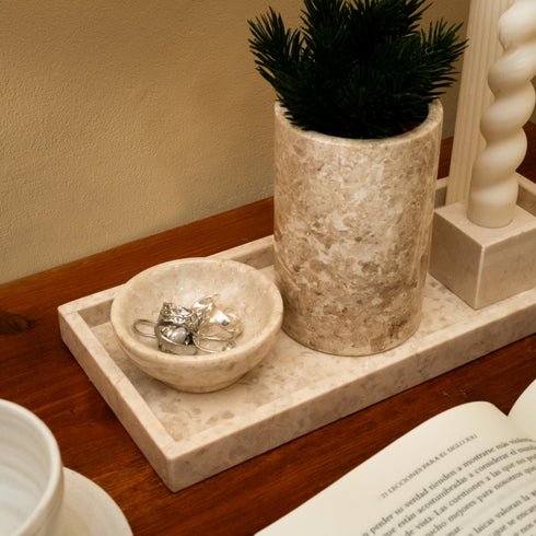 Trinket dish for jewellery in marble - Coastal Villa Homeware