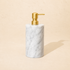 Carrara marble soap dispenser with Ti gold metal pump