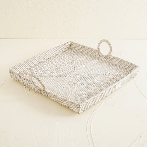 Decorative Serving Tray Made of Rattan - 3 colours - Coastal Villa Homeware