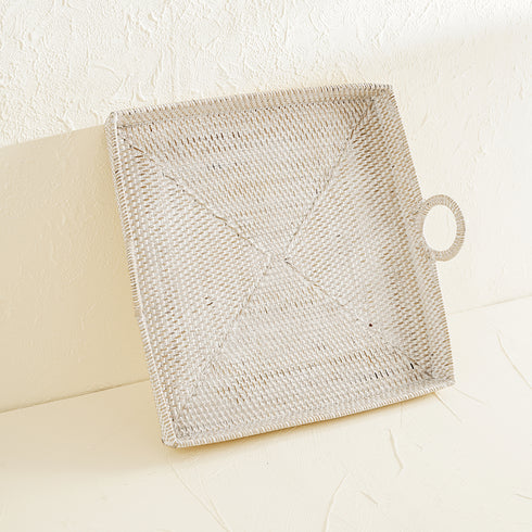 Decorative Serving Tray Made of Rattan - 3 colours - Coastal Villa Homeware