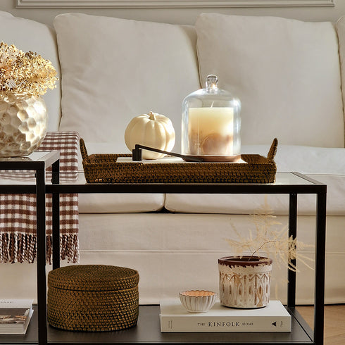 Decorative Serving Tray Made of Rattan - 3 colours - Coastal Villa Homeware