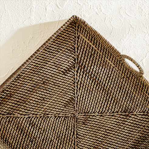Decorative Serving Tray Made of Rattan - 3 colours - Coastal Villa Homeware