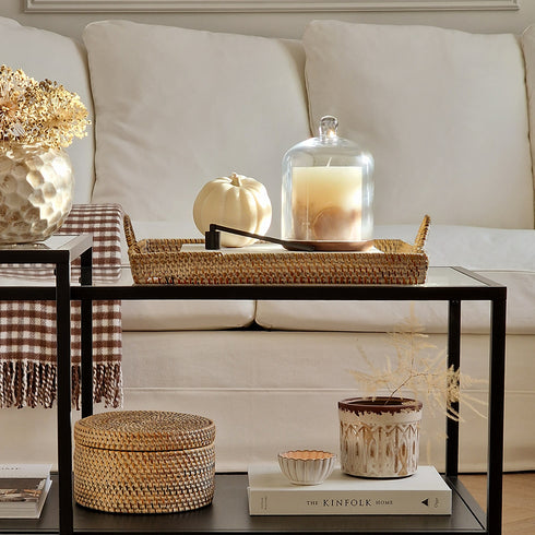 Decorative Serving Tray Made of Rattan - 3 colours - Coastal Villa Homeware