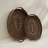 Oval Rattan wicker Woven Tray with Handles-4 Colours in large and small - Coastal Villa Homeware