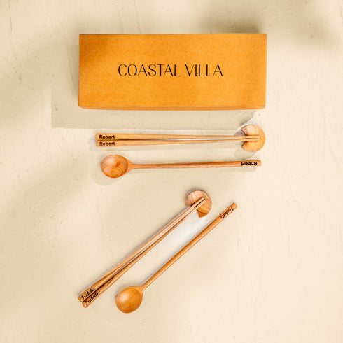 Engraved Chopstick and Tea Spoon Gift set