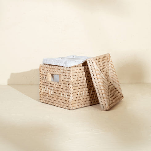 Square Rattan Storage Baskets