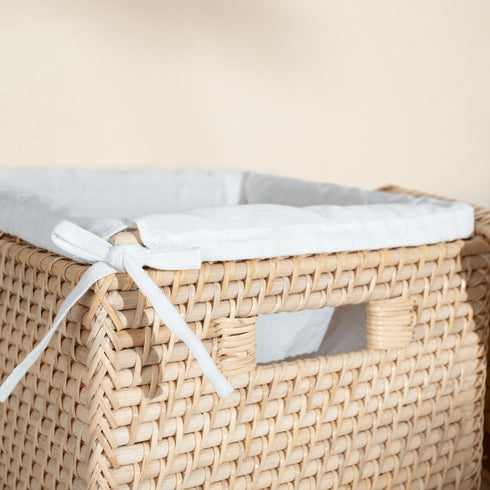 Square Rattan Storage Baskets