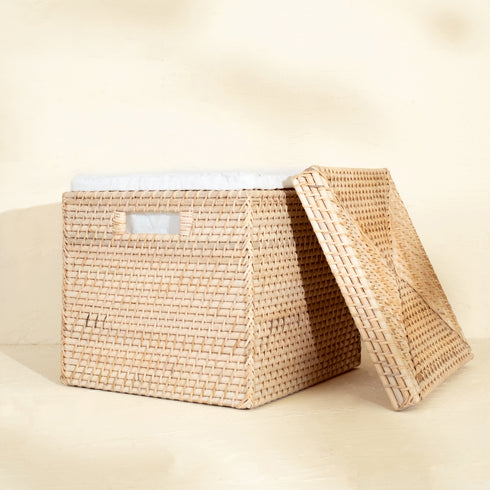 Square Rattan Storage Baskets