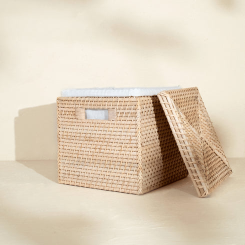 Square Rattan Storage Baskets