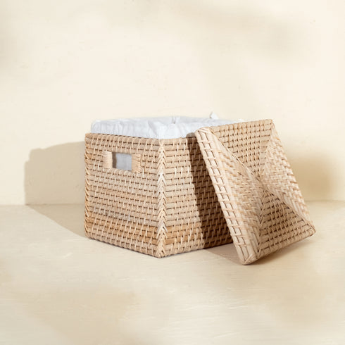 Square Rattan Storage Baskets