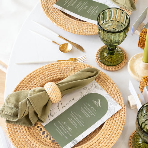 Round Wicker Napkin Rings In Four Colours