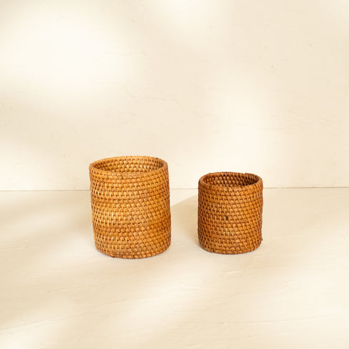 Pen and pencil holder rattan pot
