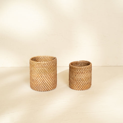 Pen and pencil holder rattan pot