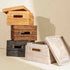 Natural rattan storage basket with lid 31cm handwoven wicker