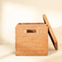 Square rattan storage basket handwoven wicker shelf storage