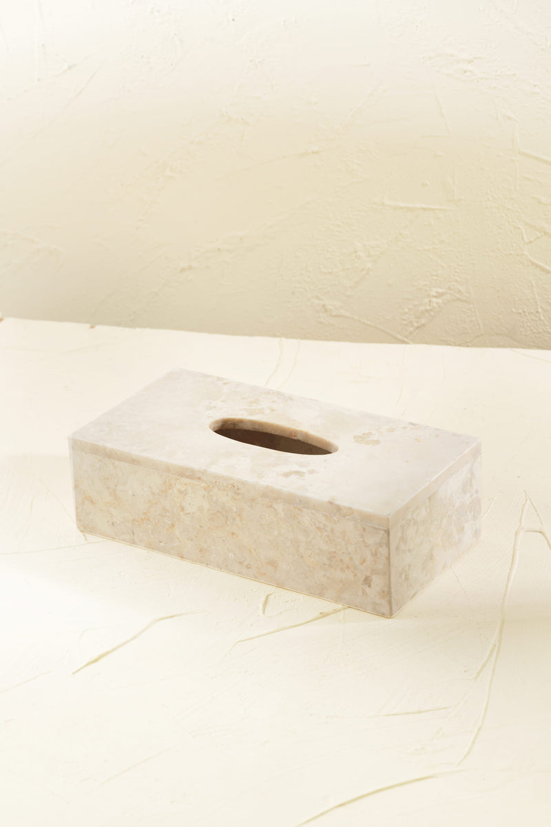 Veratex Tissue Box Cover Really Stone Beige Square Heavy hot Natural Bathroom Decor