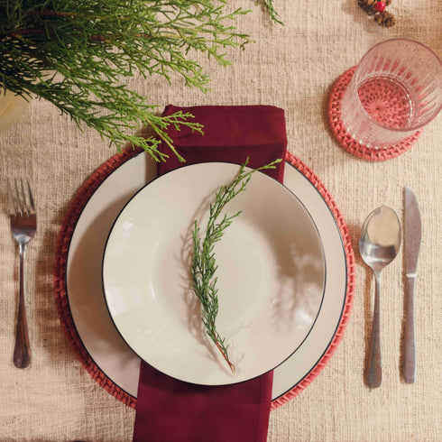 Christmas Exclusive - Festive Red Placemat and Coaster