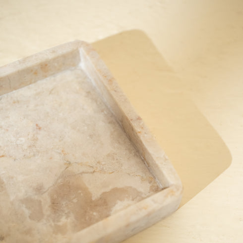 Marble Coasters with Raised Edges — Set of 2