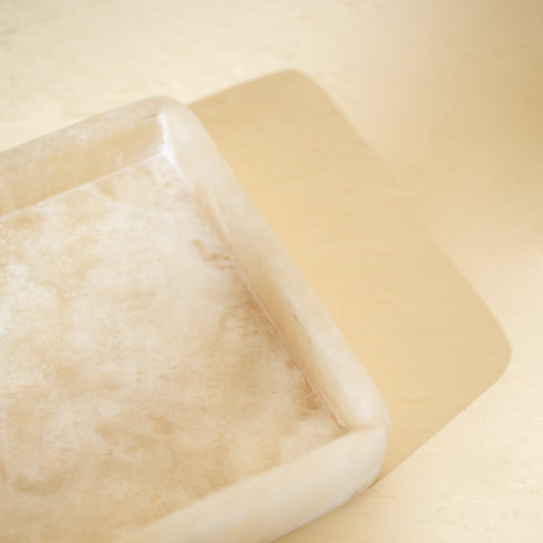 Marble Coasters with Raised Edges — Set of 2