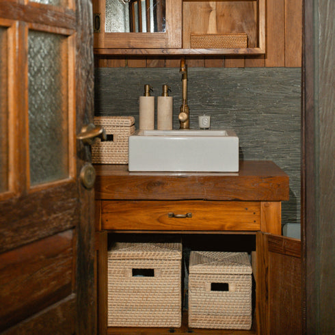 Square Rattan Storage Baskets