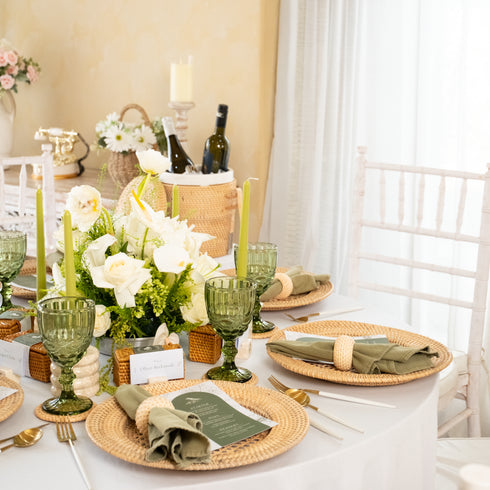 Round Wicker Napkin Rings In Four Colours