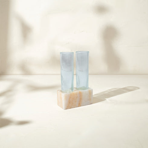 Marble propagation holder hand blown glass tube plant home decor