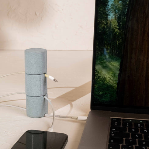 Cable Pillar Tower | Marble Cable Tidy and Desk Cable Organiser