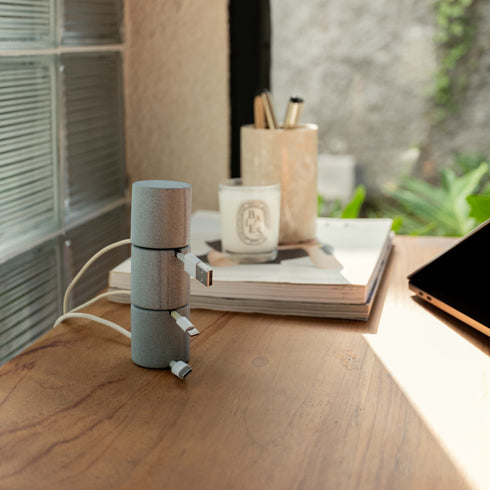 Cable Pillar Tower | Marble Cable Tidy and Desk Cable Organiser