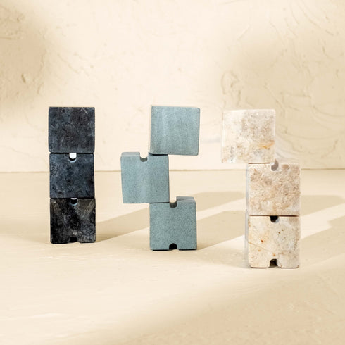 Cube Tower Marble Cable Holder and Desk Wire Tidy