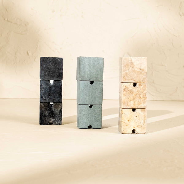 Cube Tower Marble Cable Holder and Desk Wire Tidy