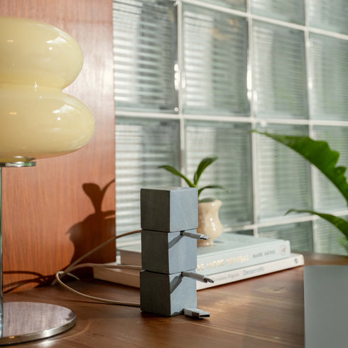 Cube Tower Marble Cable Holder and Desk Wire Tidy