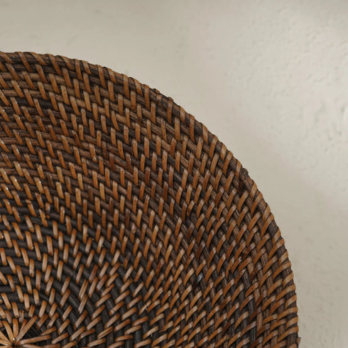 close up of dar brown bread basket bread