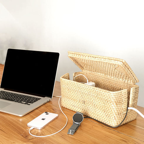 Cable Management Box | Cable tidy box - 4 Colours - Coastal Villa Homeware