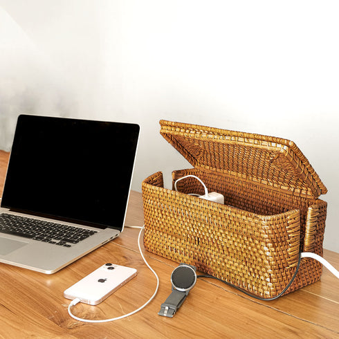 Cable Management Box | Cable tidy box - 4 Colours - Coastal Villa Homeware