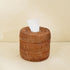 Rattan Round Tissue Holder Honey Brown