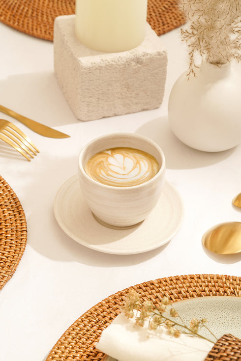 White Cappuccino Cup - Coastal Villa Homeware