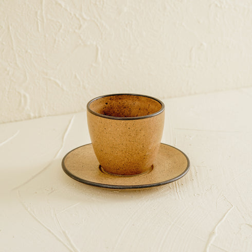 Brown Cappuccino Cup - Coastal Villa Homeware