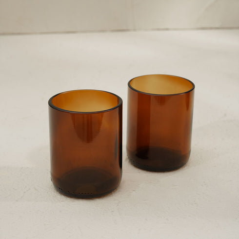 Amber Recycled Tumblr Glass - Coastal Villa Homeware