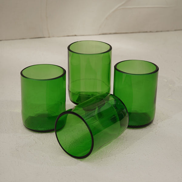 Green Recycled Tumblr Glass - Coastal Villa Homeware