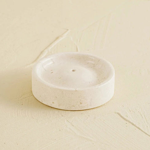 Beige Incense Holder Marble - Coastal Villa Homeware