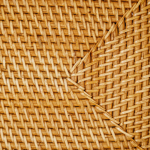 Honey Brown Rattan tray - Rectangular Serving Tray - Coastal Villa Homeware