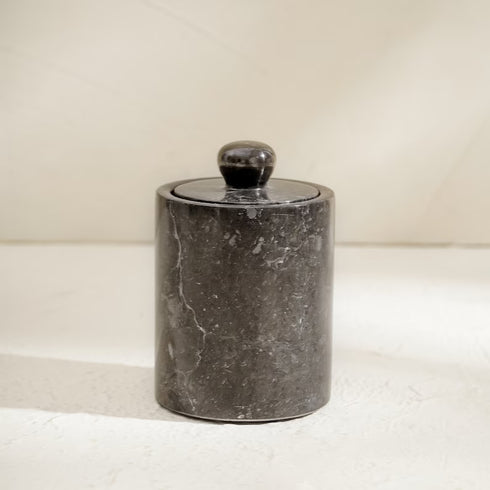 Marble Bathroom Accessories Set - Black - Coastal Villa Homeware
