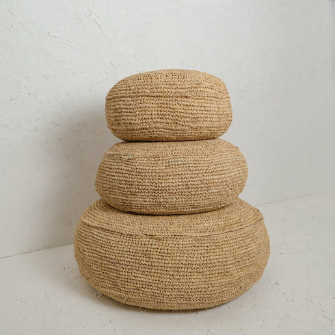 60cm Pouf/Pouffe floor cushion | Foot rest | Floor seating - Coastal Villa Homeware