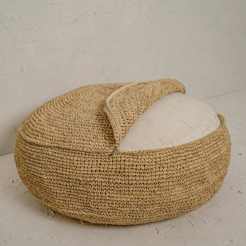 60cm Pouf/Pouffe floor cushion | Foot rest | Floor seating - Coastal Villa Homeware