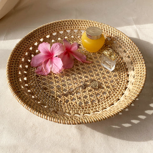Coquina Rattan Basket - Coastal Villa Homeware