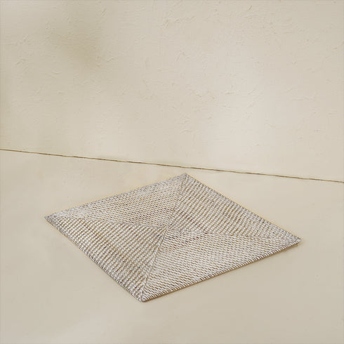 Square Rattan Placemat – 35cm | 4 Colours | Handmade Decor - Coastal Villa Homeware