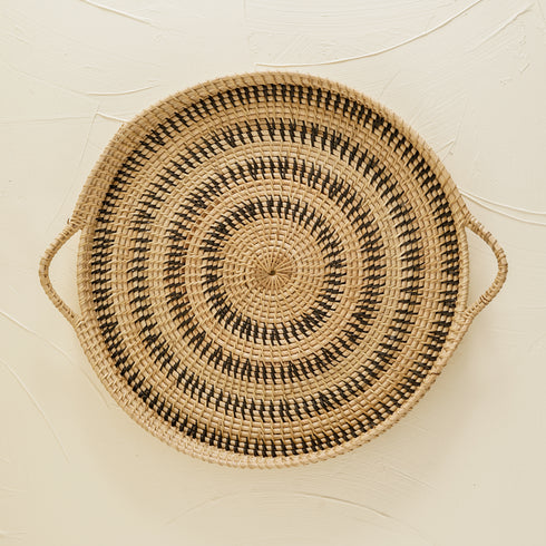 Spiral Patterned Tray with Handles - Coastal Villa Homeware
